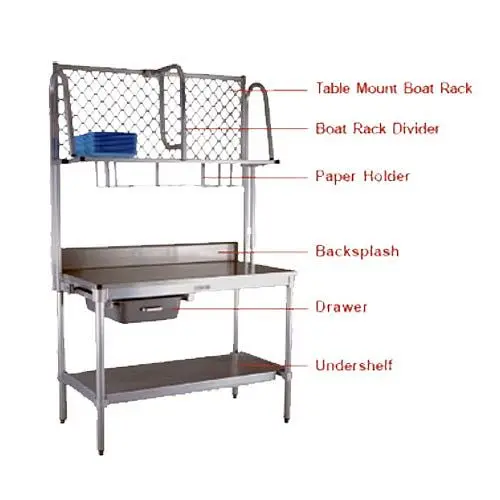 New Unique Age Industrial Boat Rack, Table Mount, 96"W x 15"D, 1374T New Age Industrial