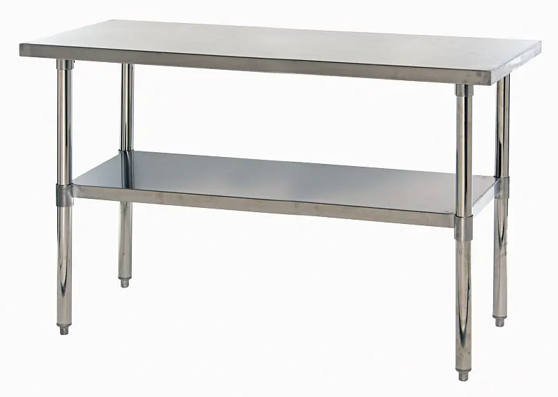 Quantum Mini Storage Systems Work Table, 60"W x 24"D x 34"H, hemmed edges, adjustable undershelf, adjustabl...