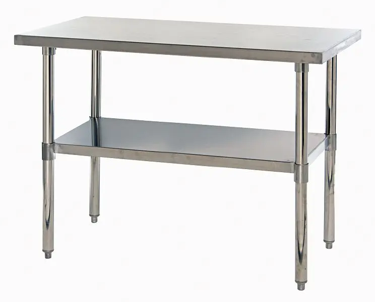 Quantum Ultra-Strong Storage Systems Work Table, 48"W x 24"D x 34"H, hemmed edges, adjustable undershelf, a...