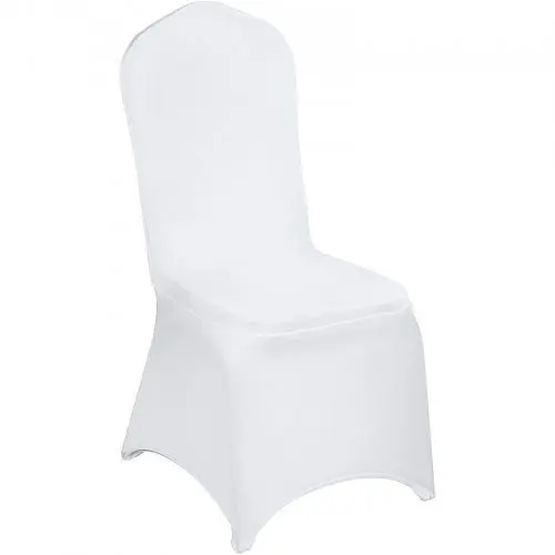 VEVOR 150 Pcs Stretch Spandex Bright White Folding Chair Covers Wedding Celebrations Party, ZYT150PCSBSQB0001V0