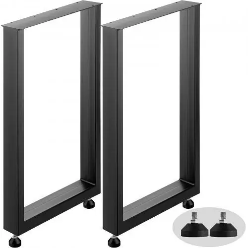 VEVOR 23.6" x28.4" Pair Table Leg square Onyx Steel Bar Industrial Computer Desk Legs, ZTHS600X720MM0001V0