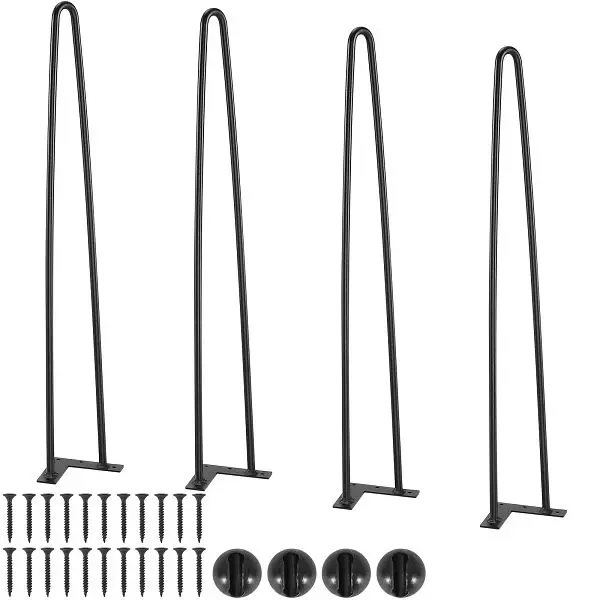 VEVOR 28" Hairpin Furniture Legs, Metal Home DIY Projects Nightstand, FJ2GZT28YC1205ROLV0