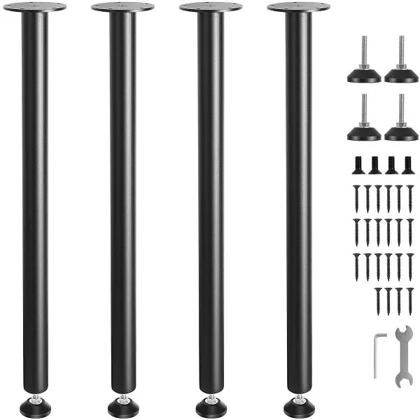 VEVOR 30" Solid Alloy Steel Adjustable Desk Legs Office Table Furniture Set 4 Black, ZGZT2YC30YC0ZVHG9V0