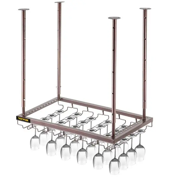 VEVOR Convertible Ceiling Wine Glass Rack, 23.6 x 13.8 inch Hanging Wine Glass Rack, XGSJJYCTS23.52WRZV0