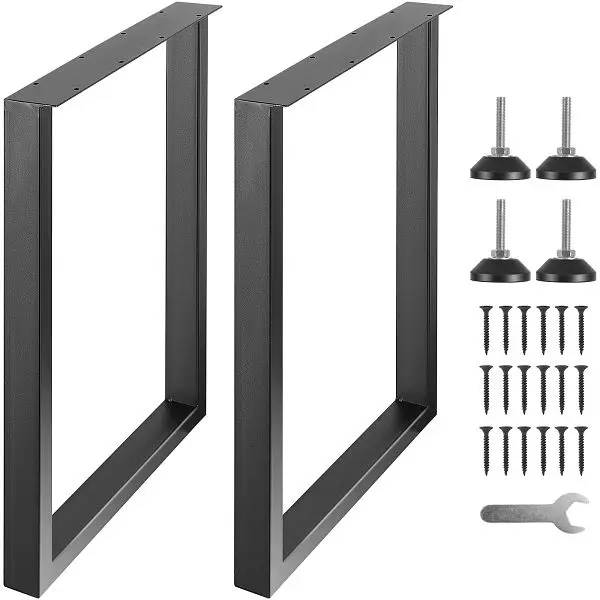 VEVOR Enhanced 28 Inch Adjustable Furniture Legs, Square Reinforced Steel Office Table legs Set 2 DIY, FXZTHSGFX28XXZDT7V0