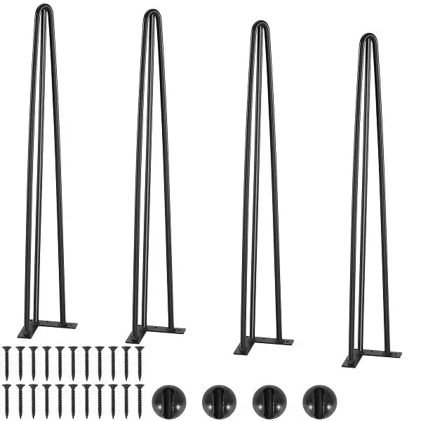 VEVOR Hairpin Table Legs 28", Set 4 Desk Legs 900lbs Load Pipe Capacity, TZ3YGZTHSTGS942SZV0