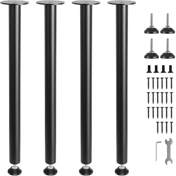 VEVOR 28 Inch Adjustable Desk Legs, Reinforced Steel Office Table Furniture legs Set 4 DIY, ZGZT2YC28YC0FIEAYV0
