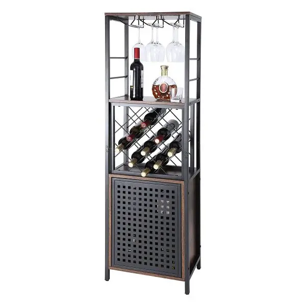 VEVOR 18 Inch Industrial Bar Cabinet, Wine Table Liquor and Glasses, KQKJJ18611213Y8KLV0