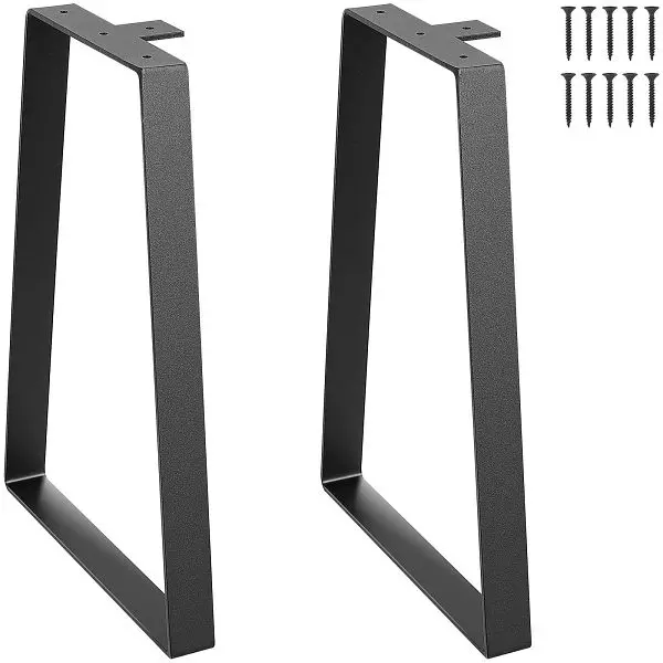 VEVOR Narrow 16 inch Trapezoid Mild Steel Table Legs, Replacement Furniture Legs Set 2 DIY Coffee Tables, Modern Desks, TZ...
