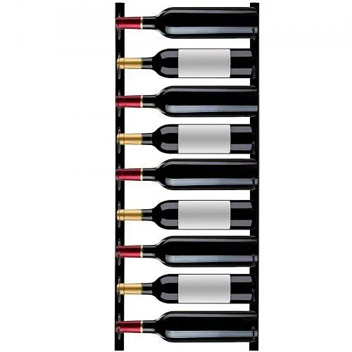 VEVOR Quick-Release 9 Bottles Metal Wall Mounting Wine Rack Stackable Storage Satin Finish, JJBGSBXG9PDC00001V0