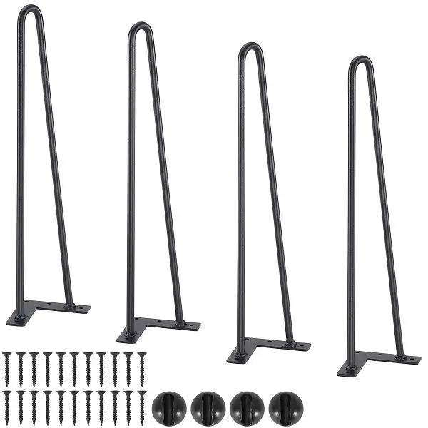 VEVOR Ready-to-Use 19" Hairpin Furniture Legs, Metal Home DIY Projects Nightstand, FJ2GZT19YC12MHTR0V0