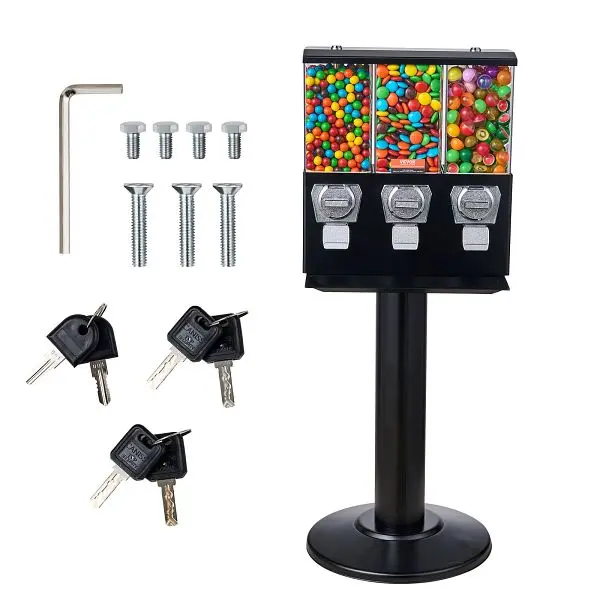 VEVOR User-Friendly Gumball Machine Stand Vending Coin Bank Vintage Candy Dispenser Onyx, LSTGFMJ3HS00QDAGNV0