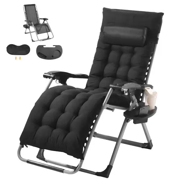 VEVOR Zero Gravity Chair 26" Zero Gravity Recliner Lounge Chair Indoor & Outdoor, Ebony, LZLTYHHK26HSB9IHUV0