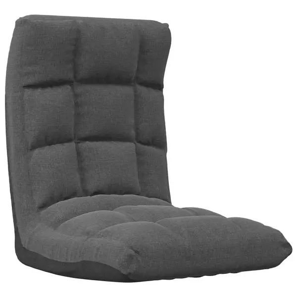 vidaXL Adaptable Folding Floor Chair Dark Gunmetal Fabric, 19.7" x 25.2" x 22.8", 336585