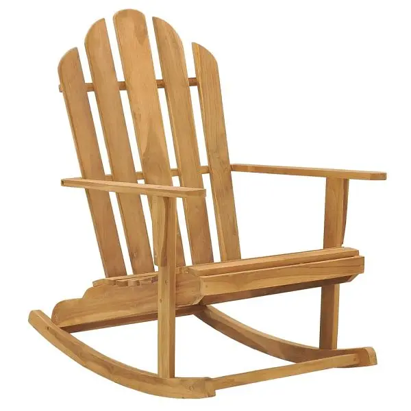 vidaXL Adirondack Rocking Chair Solid Teak Wood, Beige colored, 316167