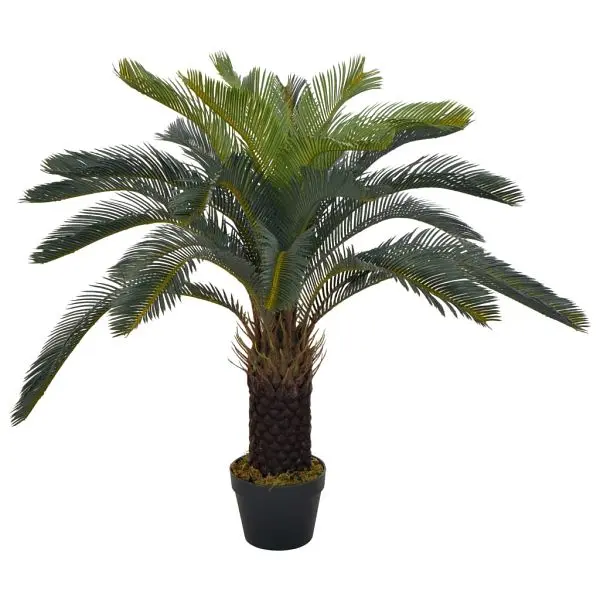 vidaXL Artificial Plant Cycas Palm Pot Green 35.4", 280185