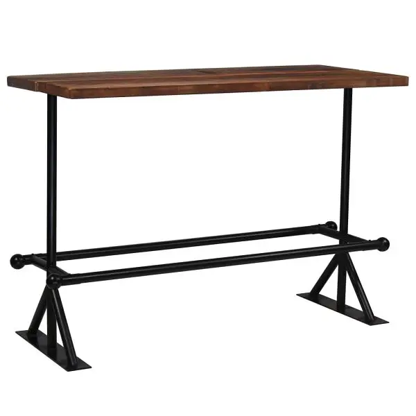 vidaXL Bar Table Solid Reclaimed Wood Dark Beige 59.1"x27.6"x42.1", 245384