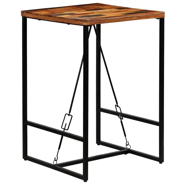 vidaXL Bar Table Solid Reclaimed Wood 27.6"x27.6"x41.7", Walnut colored, 246288