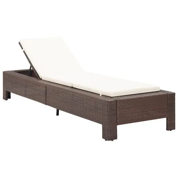 vidaXL Biodegradable Sunbed Cushion Espresso Poly Rattan, 86.6" x 29.5" x 13.8", 46235