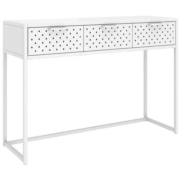 vidaXL Classic Console Table White 41.7"x13.8"x29.5" Steel, 335893