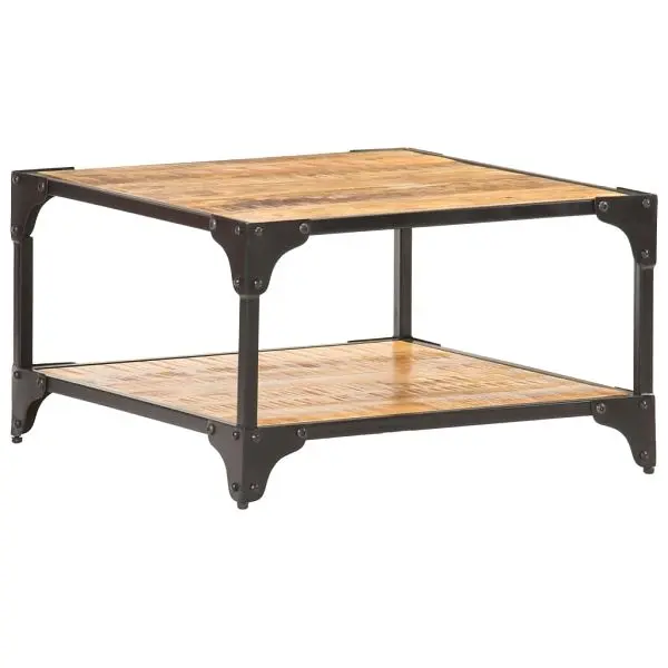 vidaXL Coffee Table 23.6"x23.6"x13.8" Solid Mango Wood, Chocolate colored, 321794