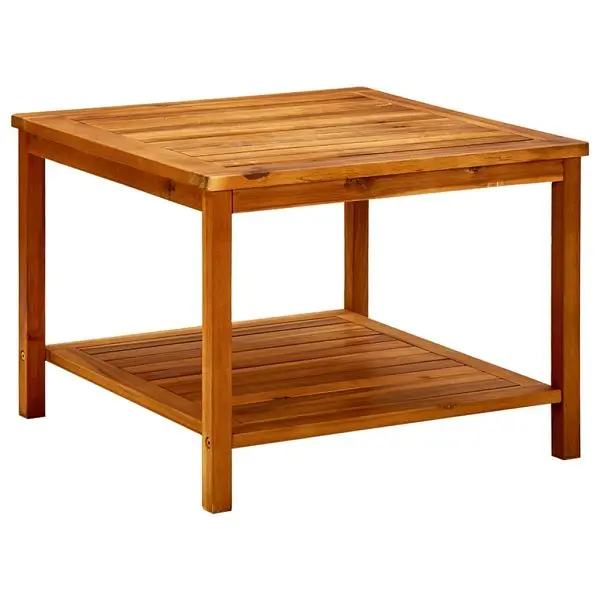 vidaXL Coffee Table 23.6"x23.6"x17.7" Solid Acacia Wood, Brown colored, 316403