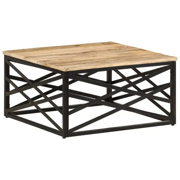 vidaXL Coffee Table 26.8"x26.8"x13.8" Solid Mango Wood, Brown colored, 287364