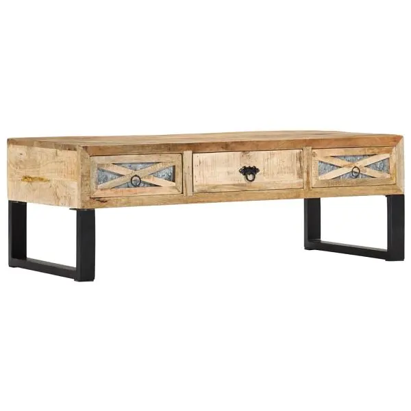 vidaXL Coffee Table 43.3"x19.7"x15" Solid Wood Mango, Bronze colored, 282760