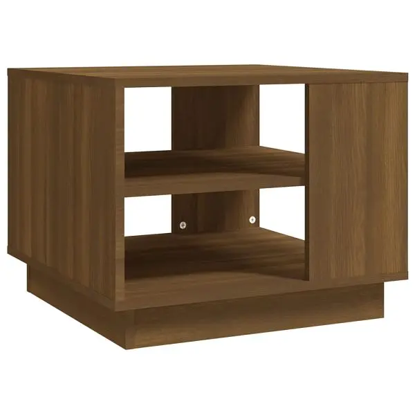 vidaXL Coffee Table Beige Oak 21.7"x21.7"x16.9" Engineered Wood, 813088