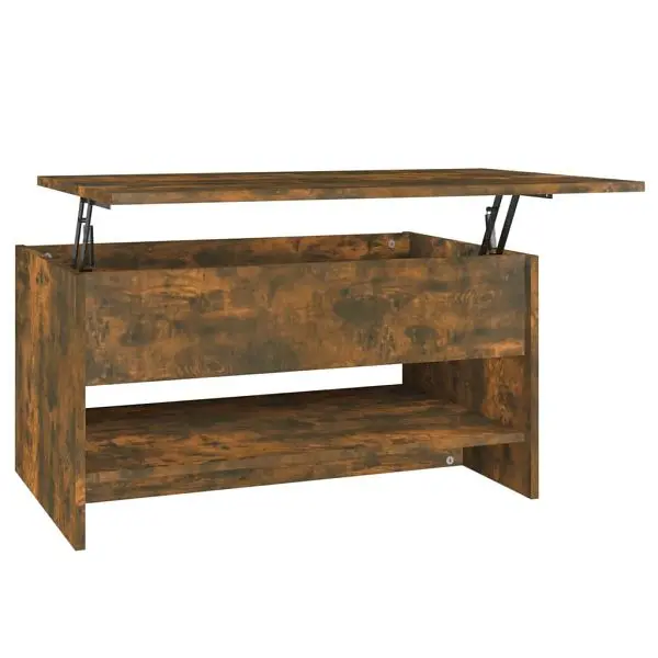 vidaXL Coffee Table Smoked Oak 31.5"x19.7"x15.7" Engineered Wood, Tan colored, 819296
