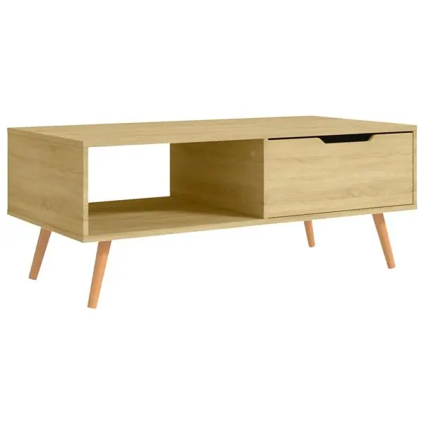 vidaXL Coffee Table Sonoma Oak 39.4"x19.5"x16.9" Engineered Wood, Brown colored, 326789