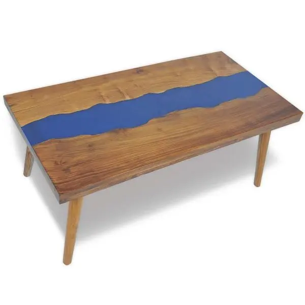 vidaXL Coffee Table Teak Resin 39.4"x19.7"x15.7", Walnut colored, 245067