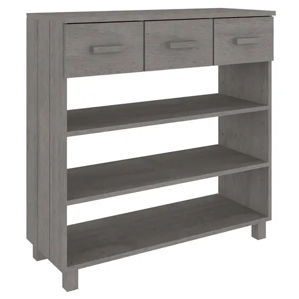 vidaXL Console Table HAMAR Light Graphite 35.4"x13.8"x35.4" Solid Wood Dowel Pine, 340467