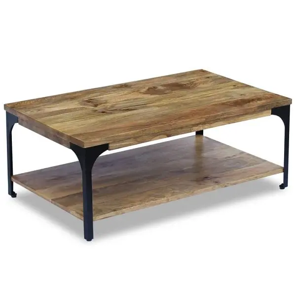 vidaXL Dependable Coffee Table Mango Wood 39.4"x23.6"x15", Tan colored, 243341