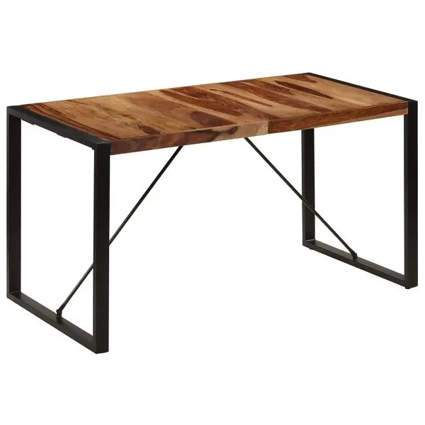 vidaXL Dining Table 55.1"x27.6"x29.5" Solid Sheesham Wood, Brown colored, 247422