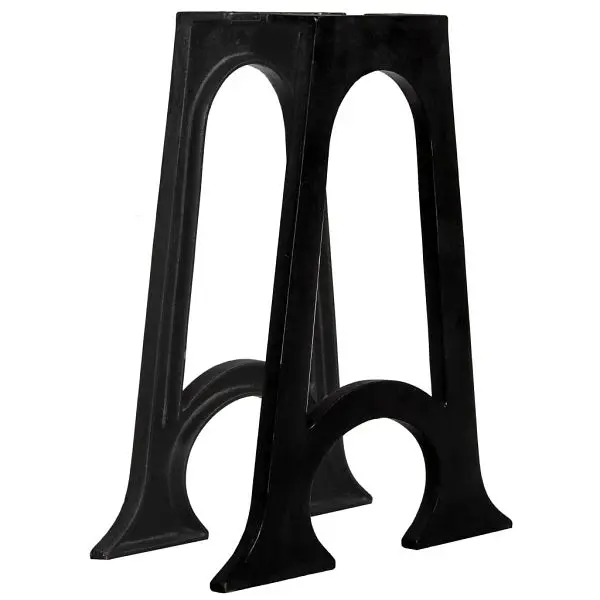vidaXL Dining Table Legs 2 pieces Arched Base -Frame Cast Iron, Black colored, 245429