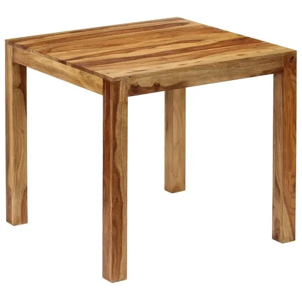 vidaXL Dining Table Solid Sheesham Wood 32.3"x31.5"x29.9", Tan colored, 246212