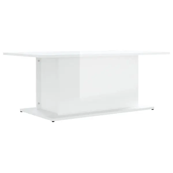 vidaXL Durable Coffee Table High Gloss White 40.2"x21.9"x15.7" Engineered Wood, 810313