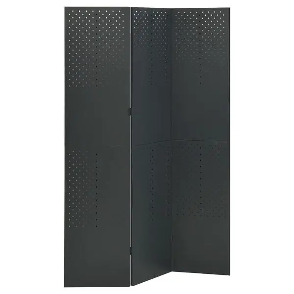 vidaXL Efficient 3-Panel Room Divider Anthracite 47.2"x70.9" Spring Steel, 335897