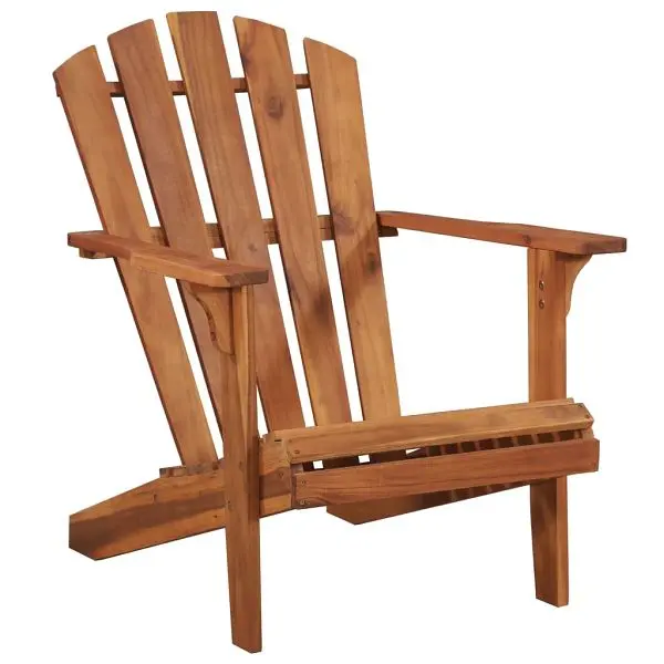 vidaXL Ergonomic Patio Adirondack Chair Solid Acacia Wood, Beige colored, 44116