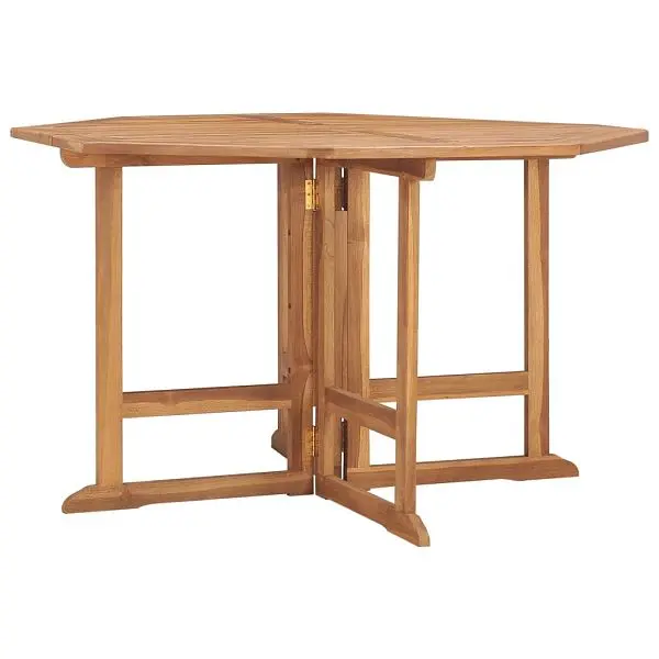 vidaXL Folding Patio Dining Table 43.3"x43.3"x29.5" Solid Wood Teak, Brown colored, 318480