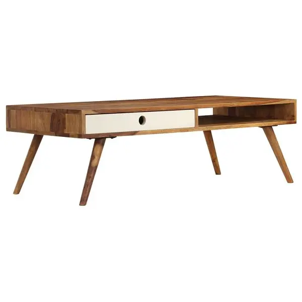 vidaXL Green Coffee Table 43.3"x19.7"x13.8" Solid Sheesham wood, Brown colored, 246223