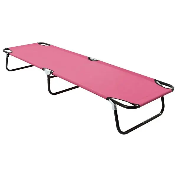 vidaXL Guard Folding Sun Lounger Powder-coated steel, Split Pink, 310349