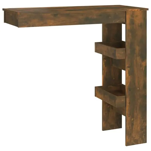vidaXL Guard Wall Bar Table Smoked Oak 40.2"x17.7"x40.7" Engineered Wood, Brown colored, 817222