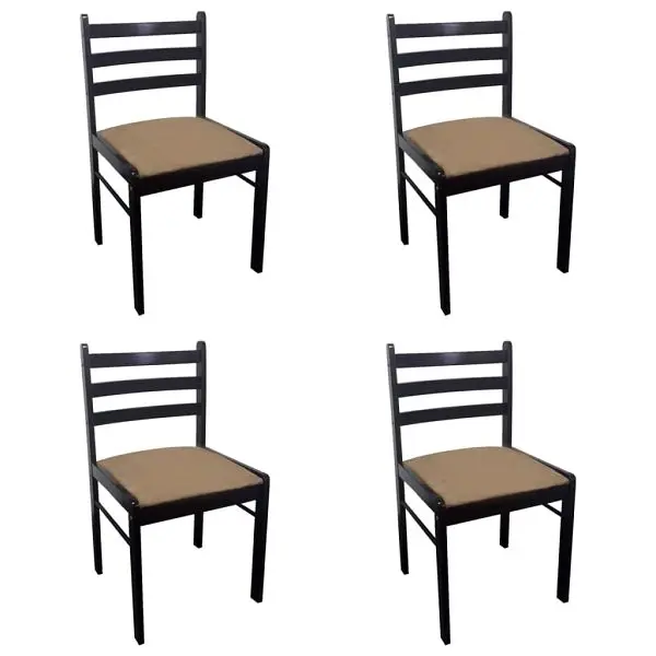 vidaXL Heat-Resistant Dining Chairs 4 pieces Brown Solid Rubber Wood and Velvet, 242029