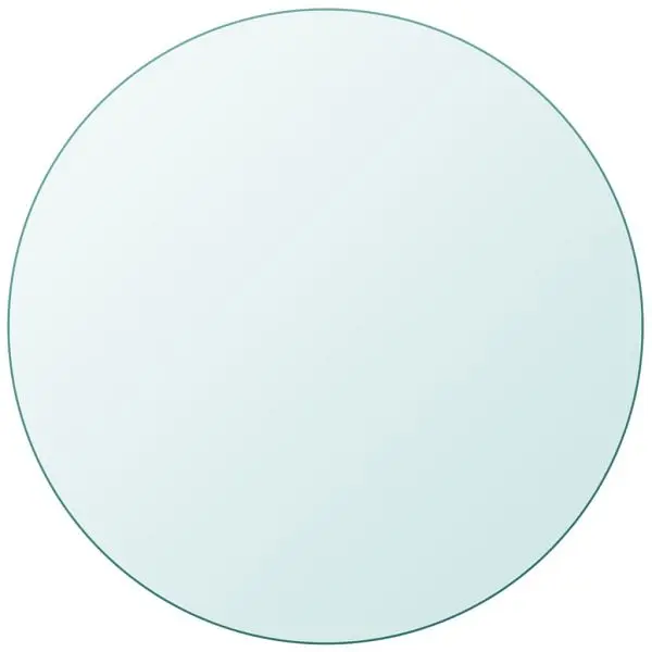 vidaXL Heat-Resistant Table Top Tempered Glass Round 27.6", Transparent colored, 243628