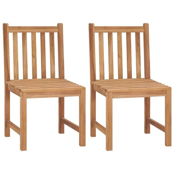 vidaXL Heavy Patio Chairs 2 pieces Solid Teak Wood, Brown colored, 315611