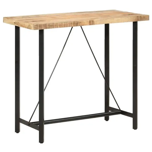vidaXL Improved Bar Table 47.2"x22.8"x42.1" Rough Mango Wood, Espresso colored, 286611