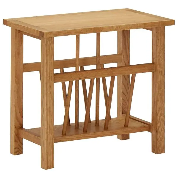 vidaXL Magazine Table 17.7"x10.6"x16.5" Solid Oak Wood, Brown colored, 289184