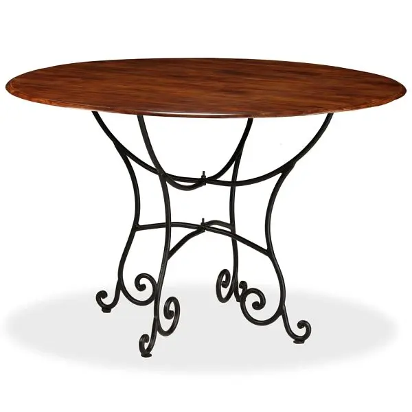 vidaXL Medium Dining Table Solid Acacia Wood Honey Finish 47.2"x29.9", Espresso colored, 245642